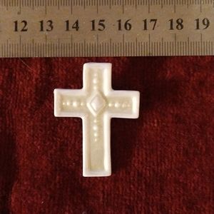 Vintage Ceramic Cross Pin